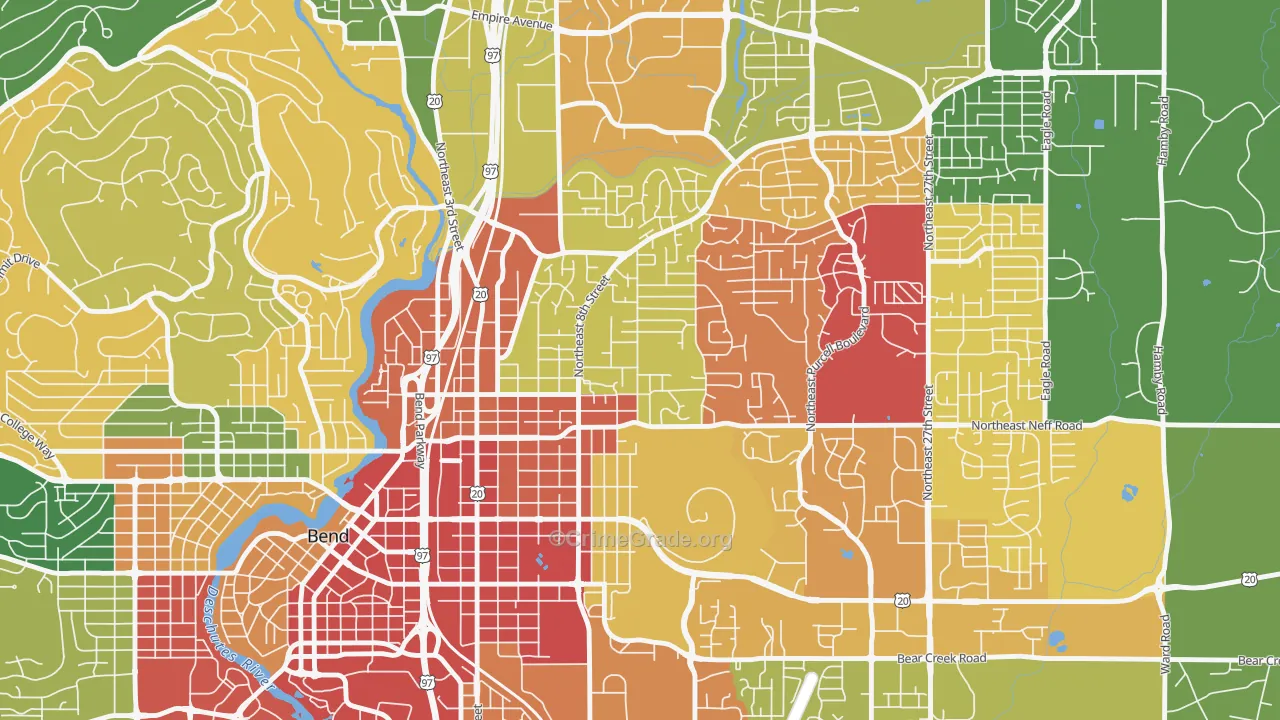 Orchard District, Bend, OR Map of Vandalism Rates