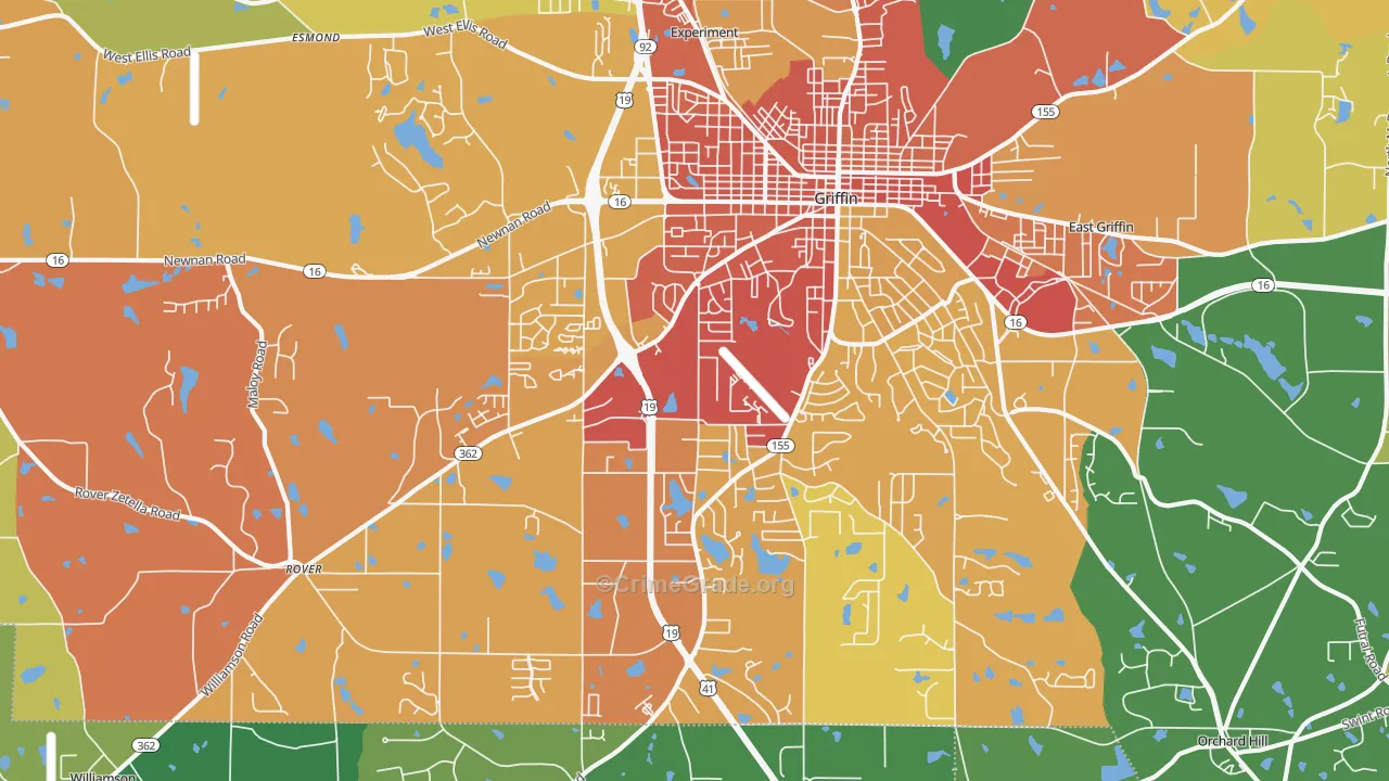 Orchard Hill, GA Map of Vandalism Rates