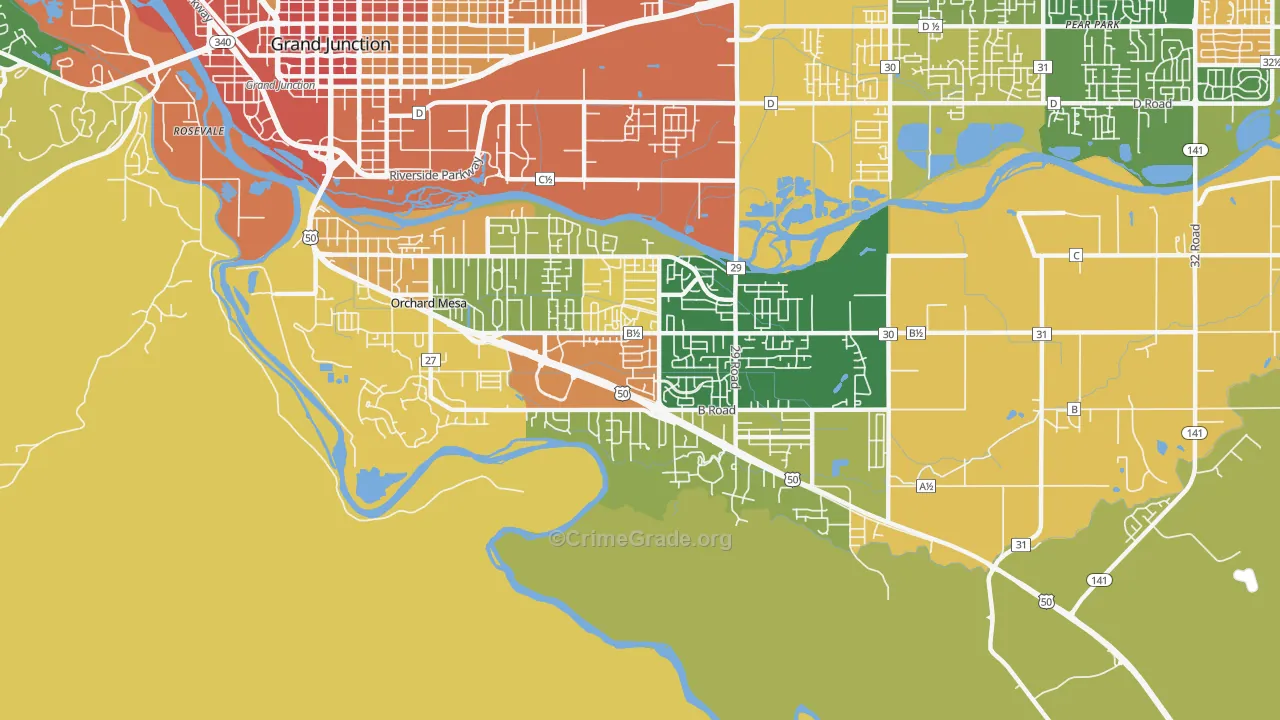 Orchard Mesa, CO Map of Vandalism Rates
