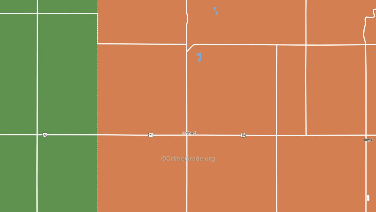 Orchard, NE Map of Vandalism Rates
