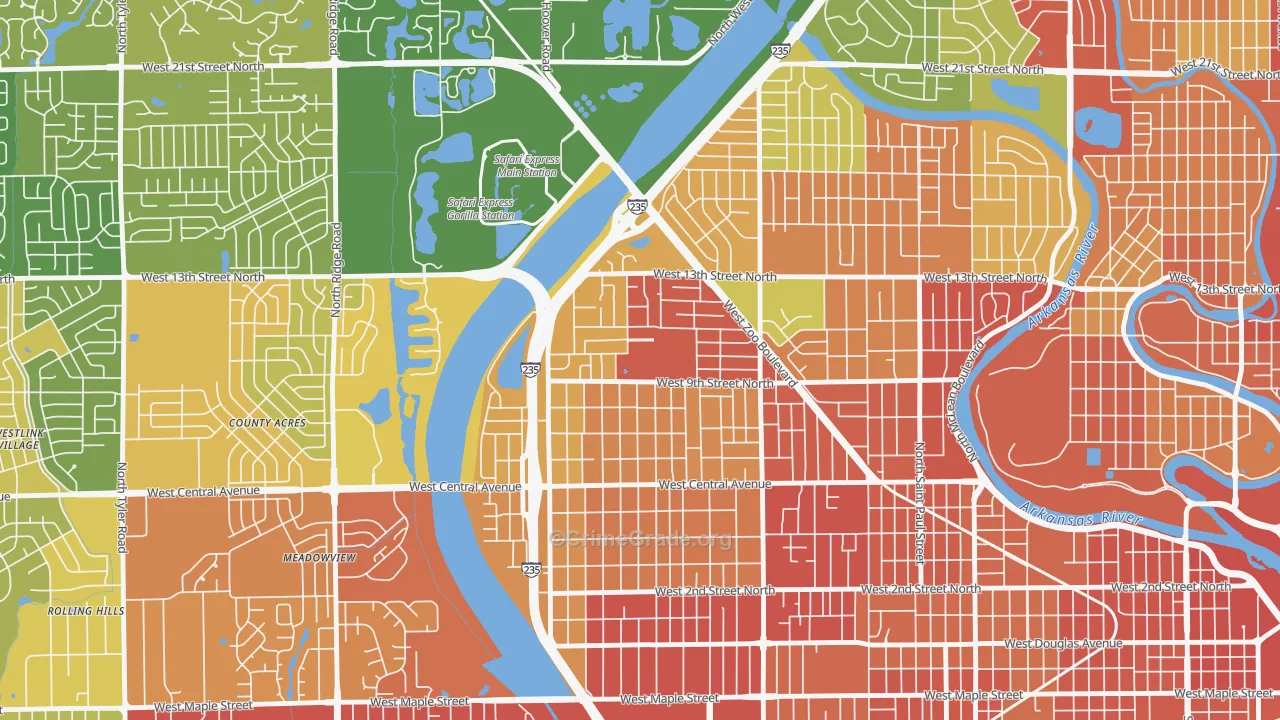 Orchard Park, Wichita, KS Map of Vandalism Rates