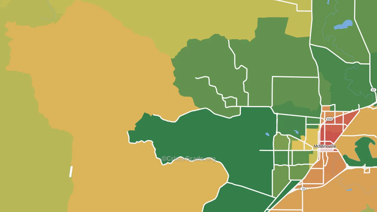 Orchard View, OR Map of Vandalism Rates