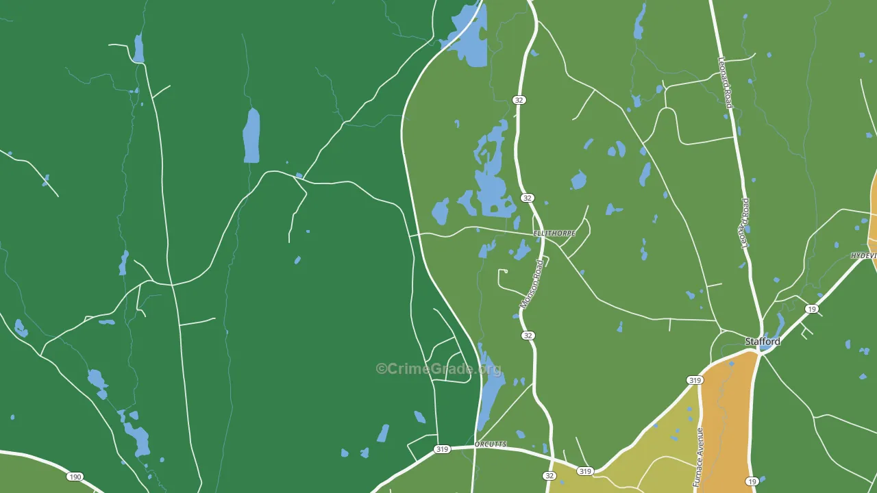 Orcutts, CT Map of Vandalism Rates