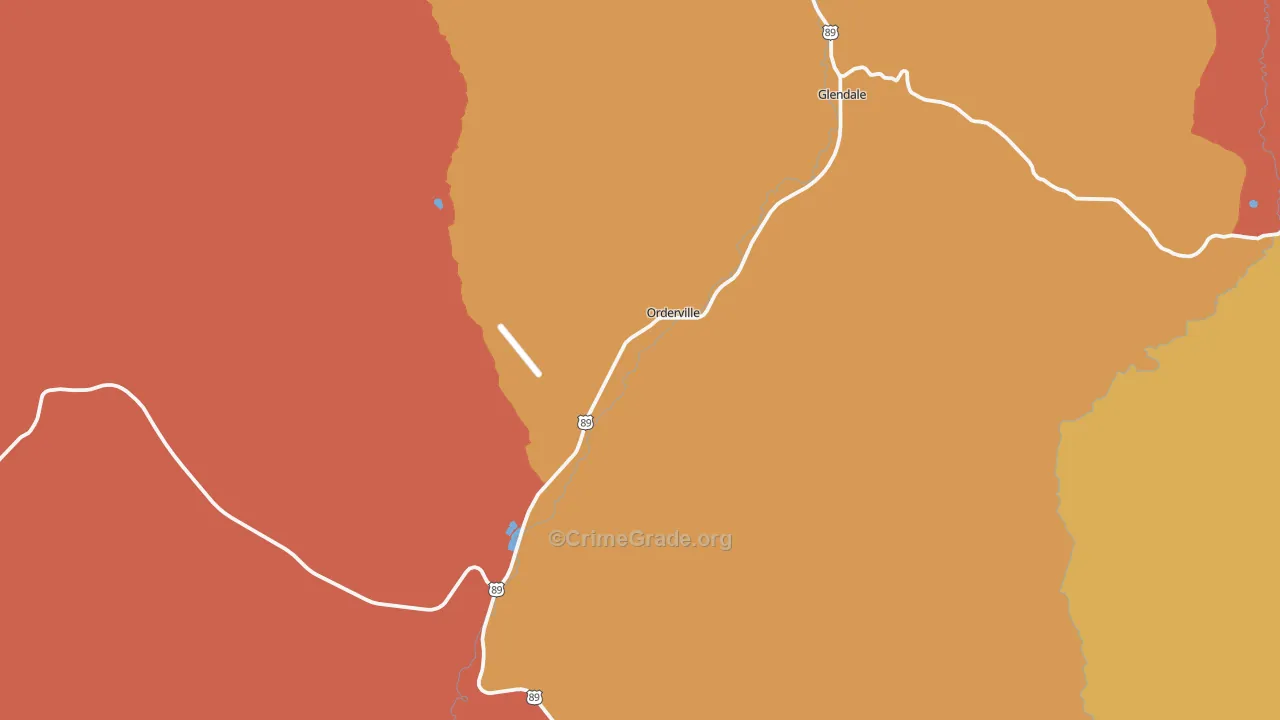 Orderville, UT Map of Vandalism Rates