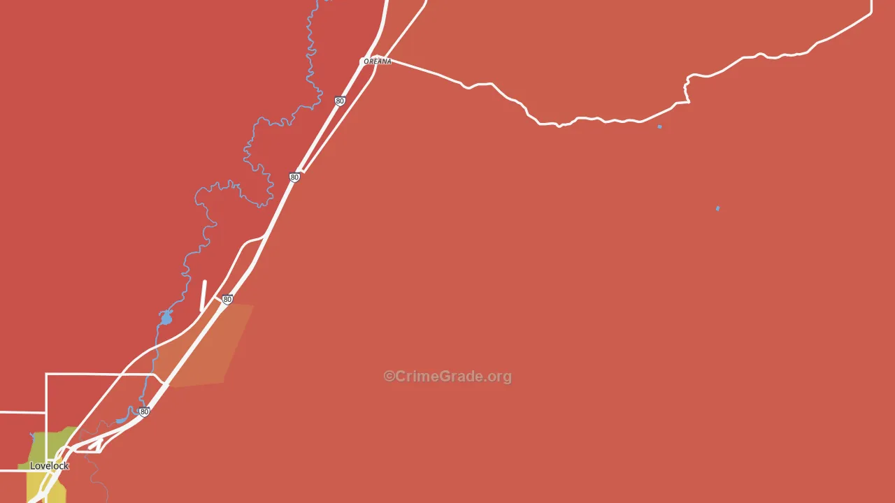 Oreana, NV Map of Vandalism Rates
