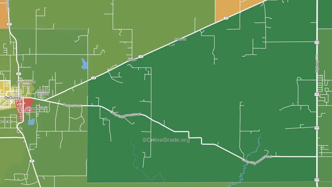 Oretta, LA Map of Vandalism Rates