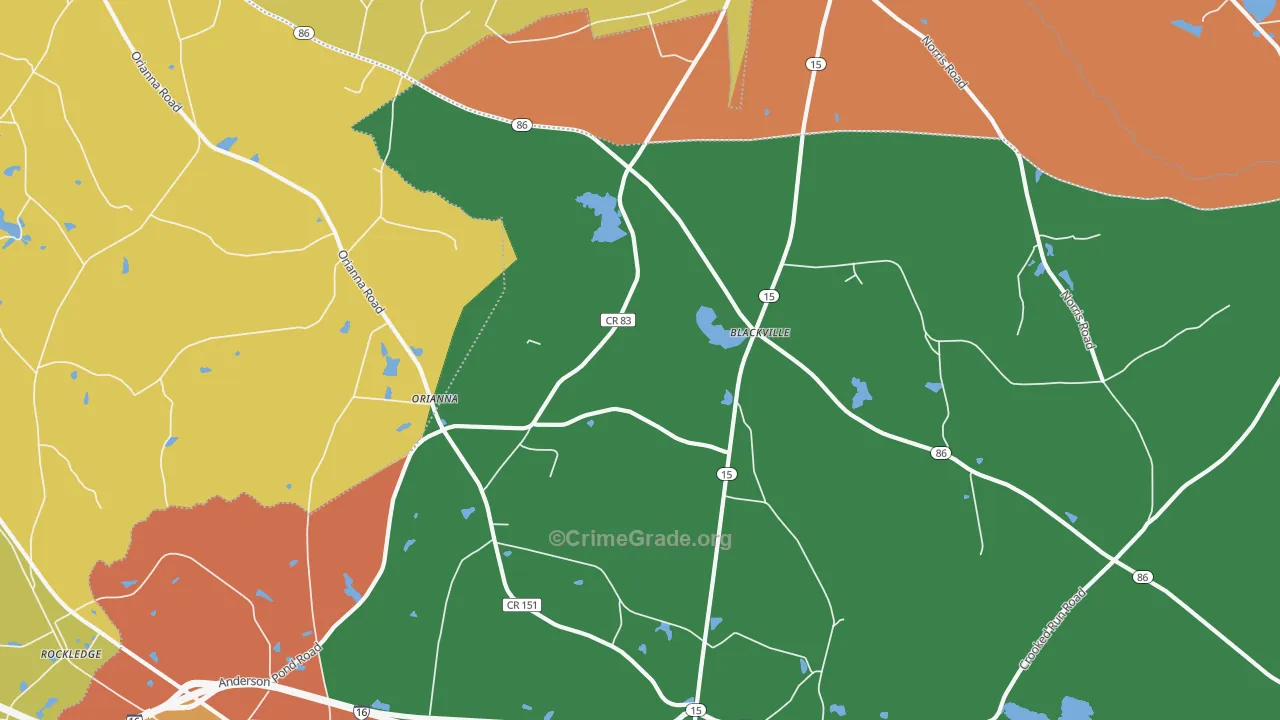 Orianna, GA Map of Vandalism Rates