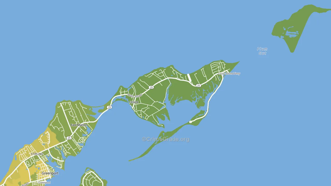 Orient, NY Map of Vandalism Rates