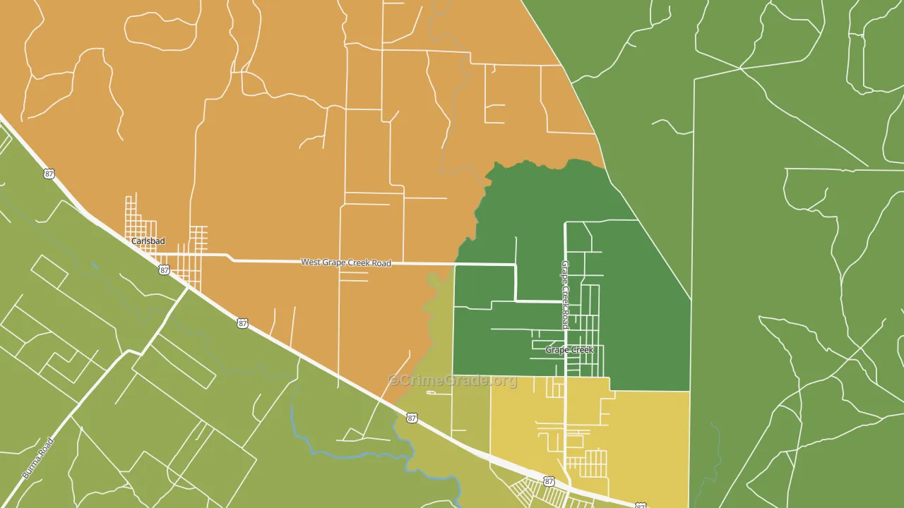 Orient, TX Map of Vandalism Rates