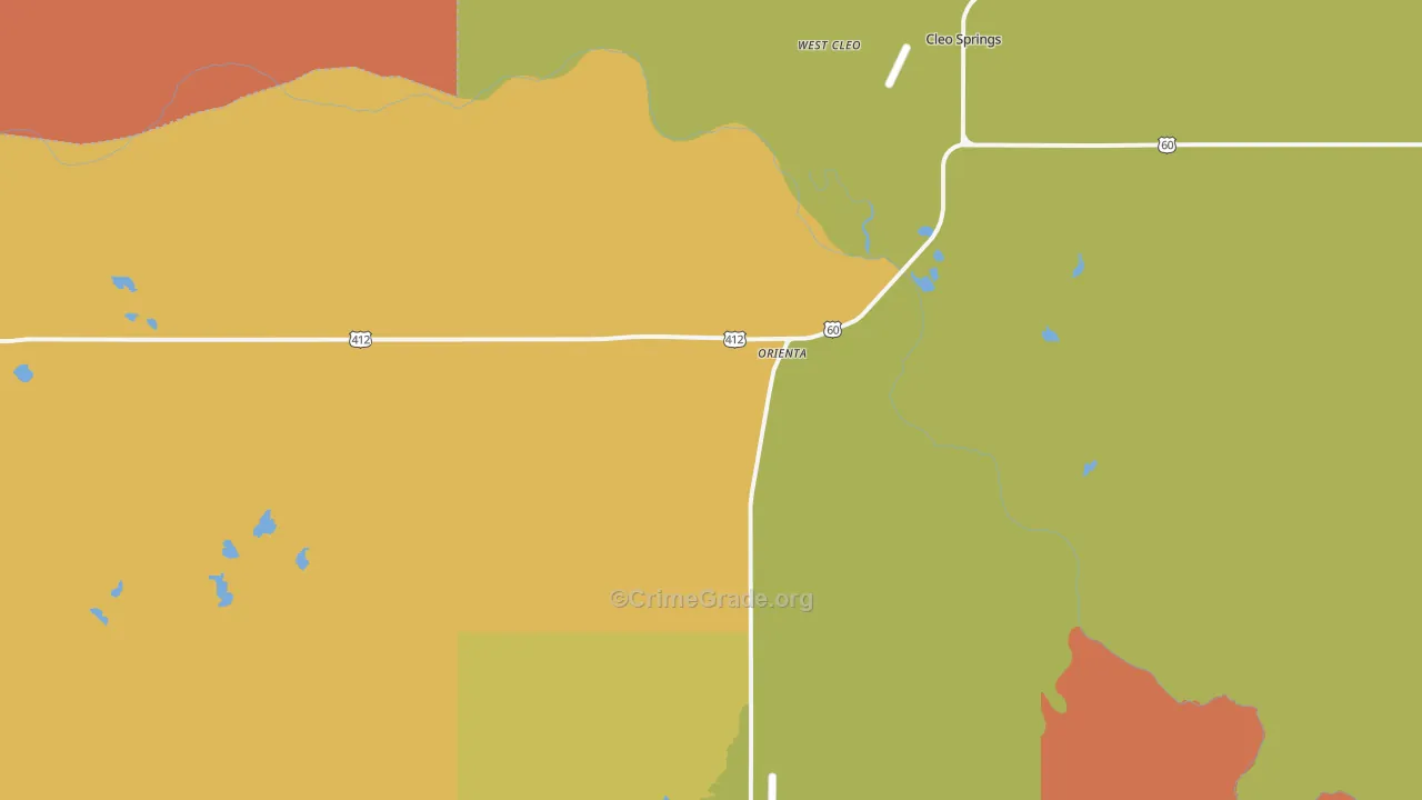 Orienta, OK Map of Vandalism Rates