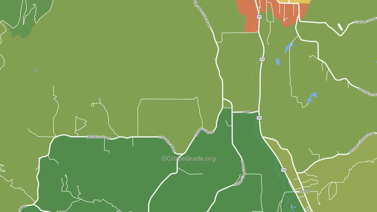 Orin, WA Map of Vandalism Rates