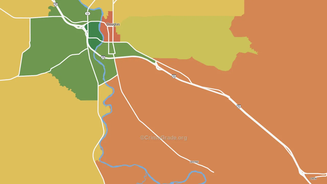 Orin, WY Map of Vandalism Rates