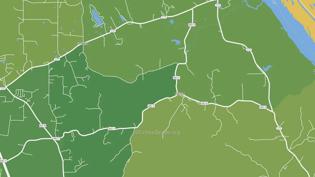 Oriole, MO Map of Vandalism Rates