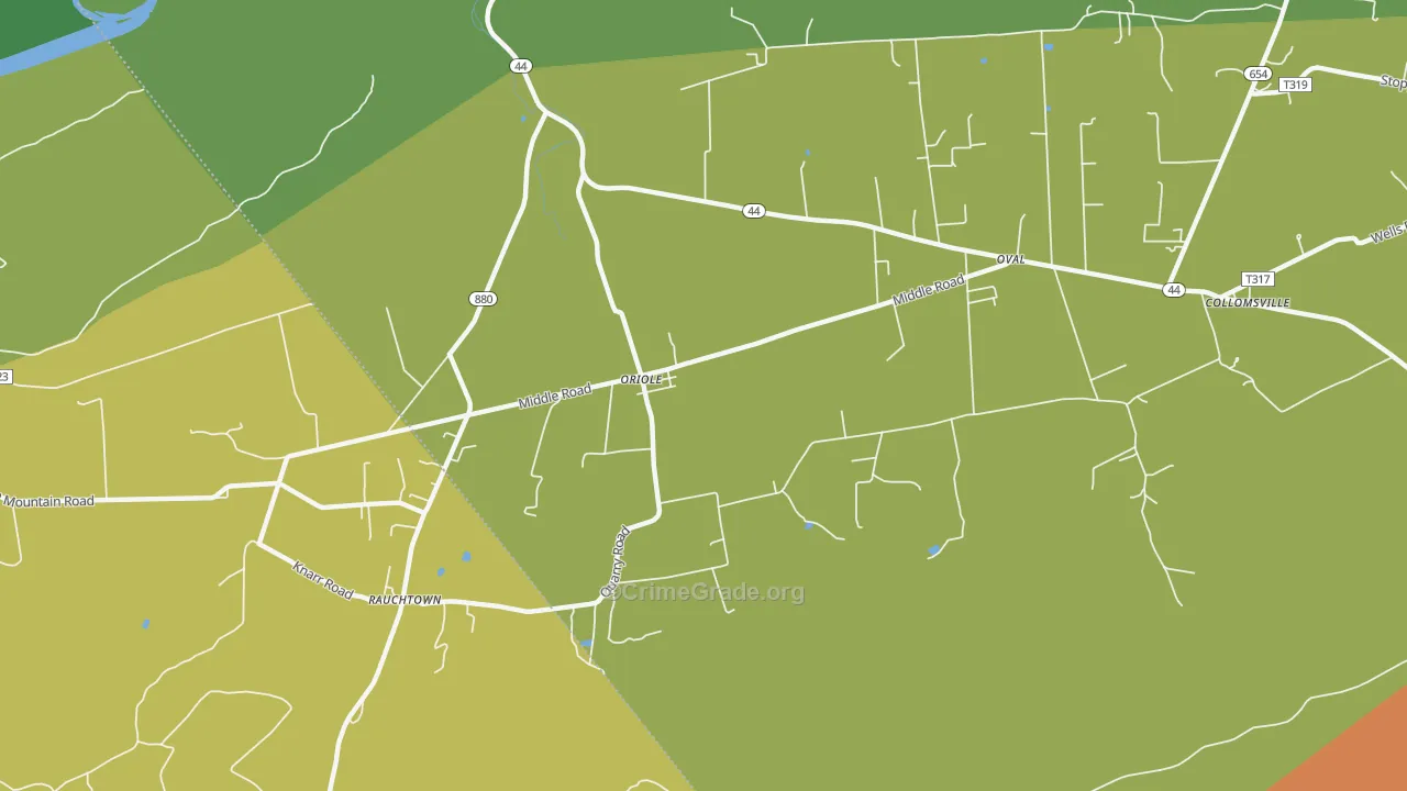 Oriole, PA Map of Vandalism Rates