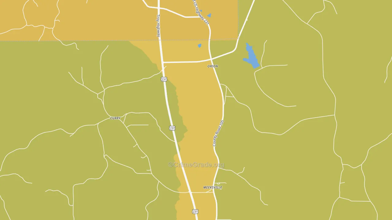 Orion, AL Map of Vandalism Rates