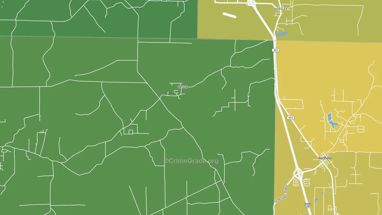 Orion, AR Map of Vandalism Rates