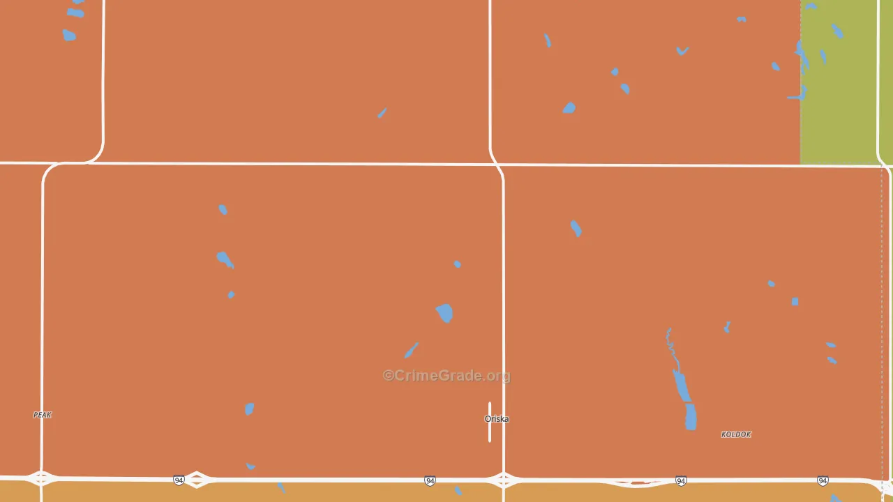 Oriska, ND Map of Vandalism Rates
