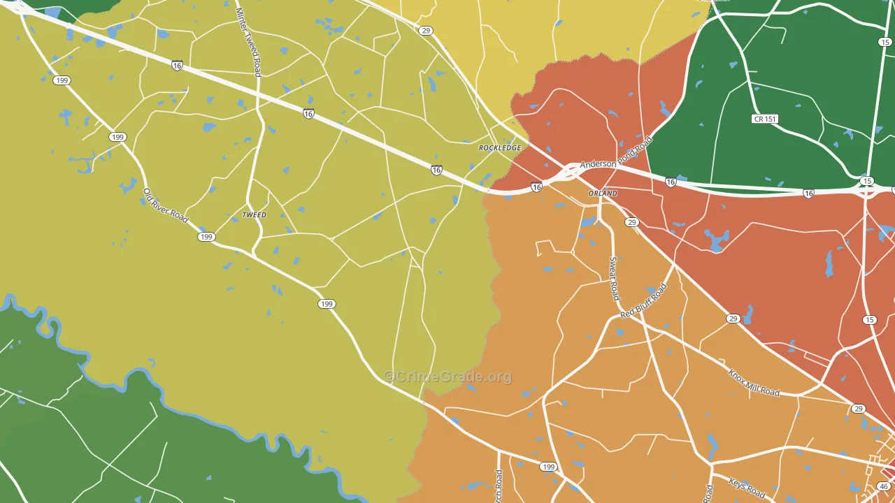 Orland, GA Map of Vandalism Rates