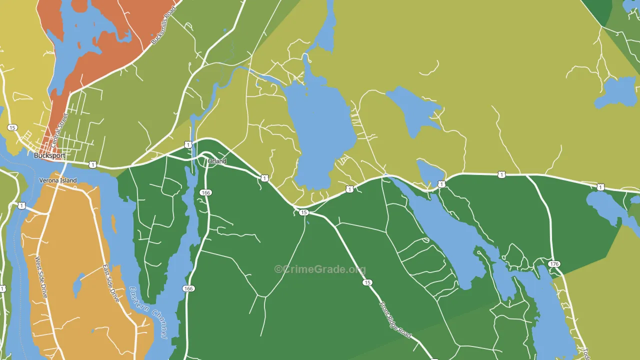 Orland, ME Map of Vandalism Rates