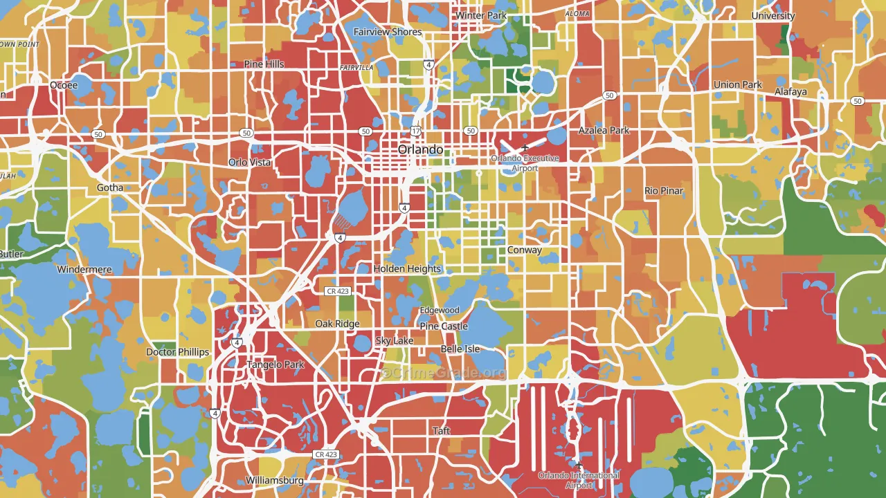 Orlando, FL Map of Vandalism Rates