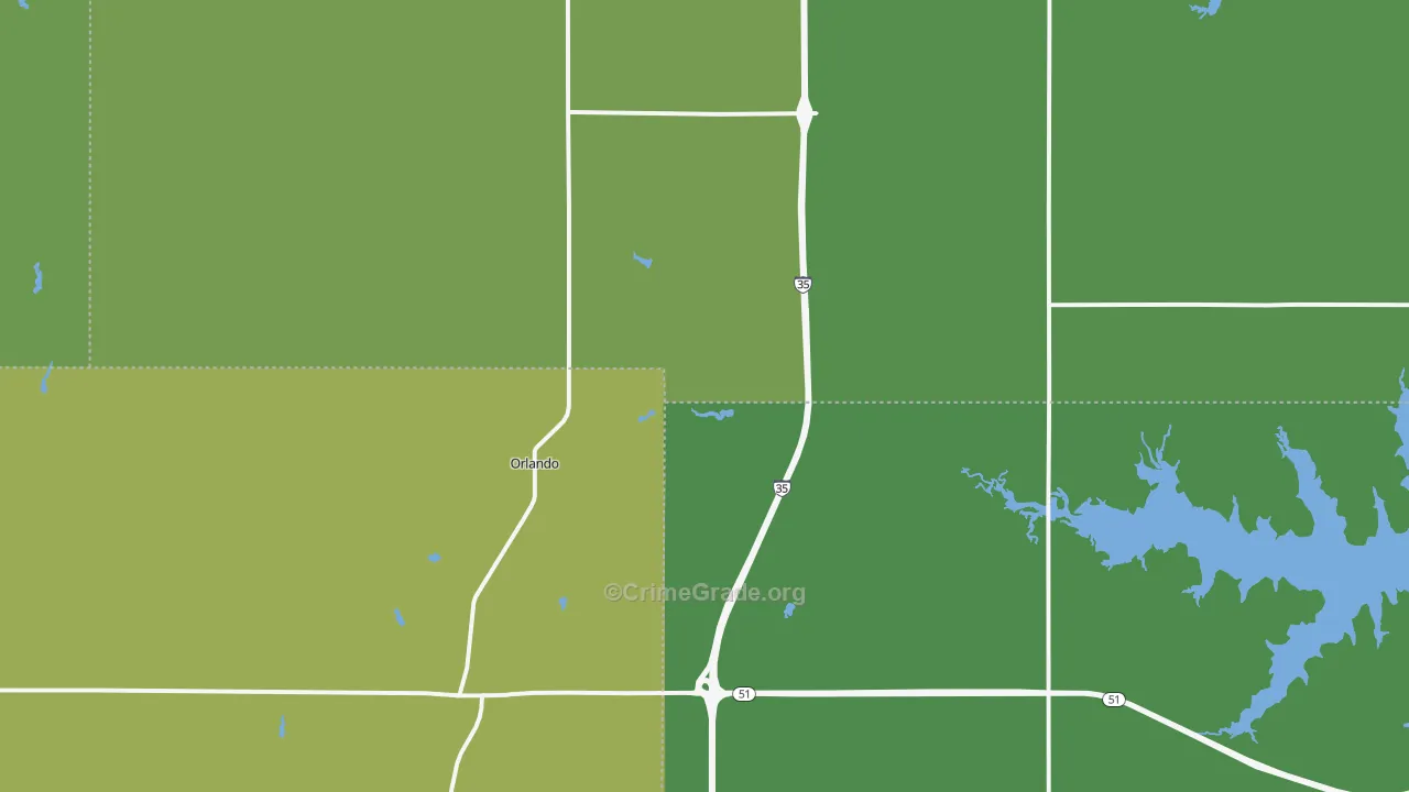 Orlando, OK Map of Vandalism Rates