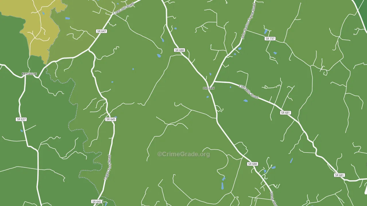 Orlean, VA Map of Vandalism Rates