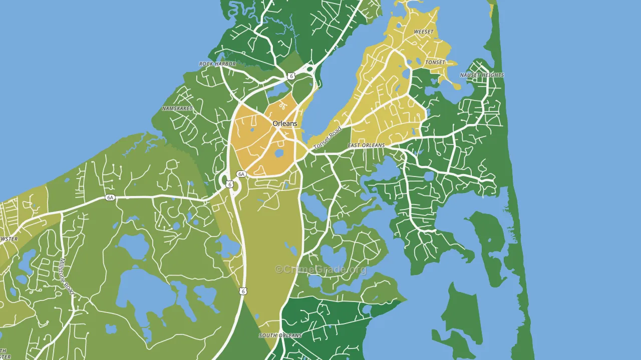 Orleans, MA Map of Vandalism Rates