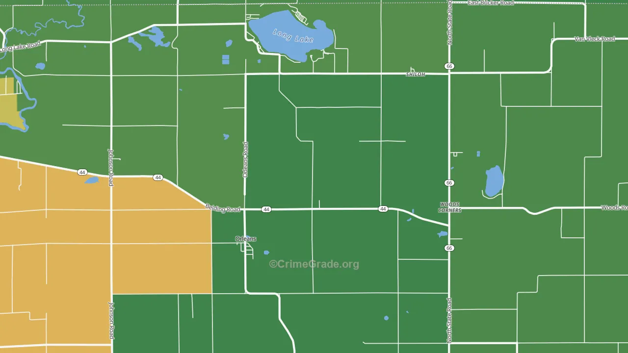 Orleans, MI Map of Vandalism Rates