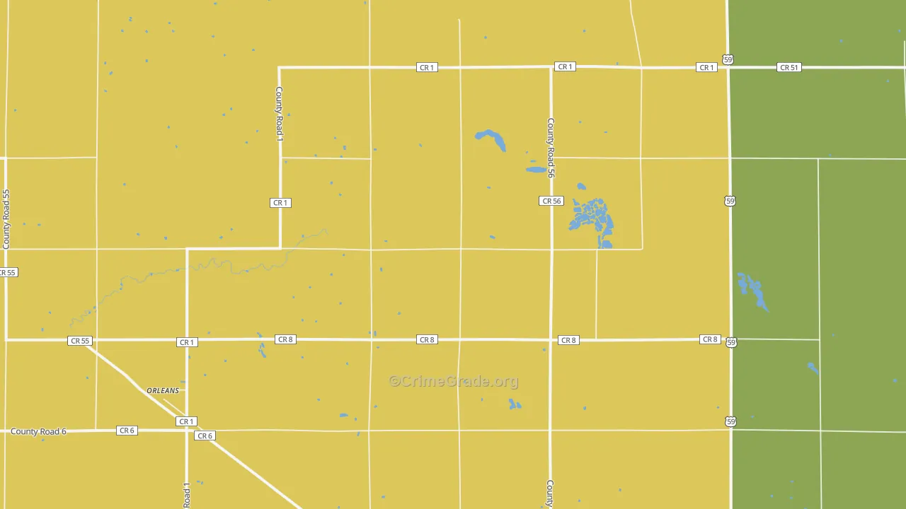 Orleans, MN Map of Vandalism Rates