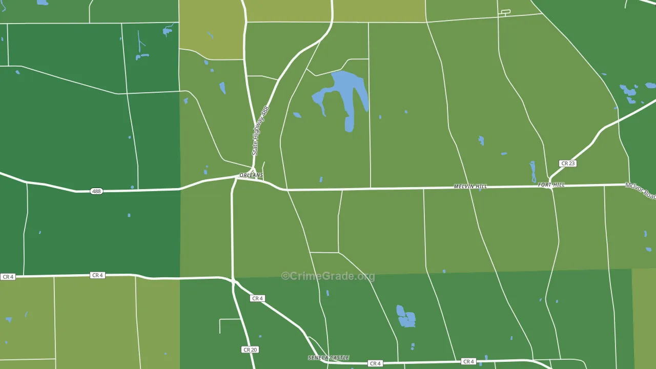 Orleans, NY Map of Vandalism Rates