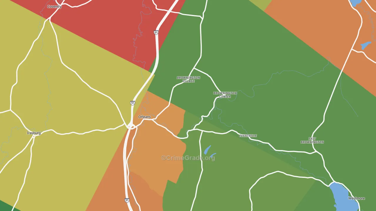 Orleans, VT Map of Vandalism Rates