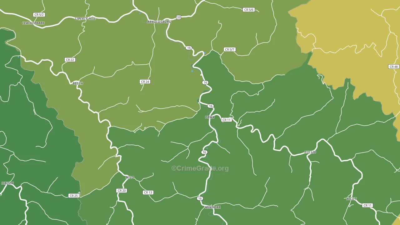 Orma, WV Map of Vandalism Rates