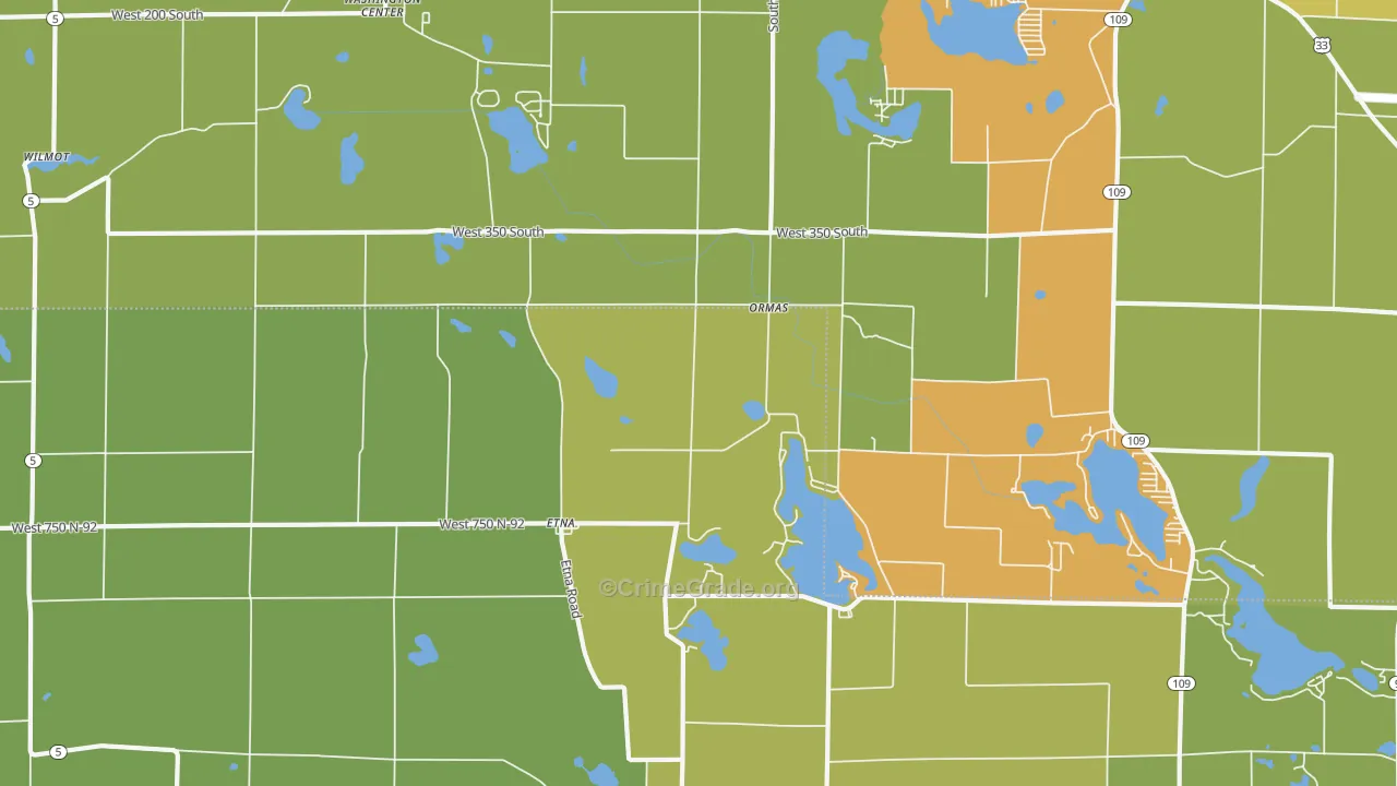 Ormas, IN Map of Vandalism Rates