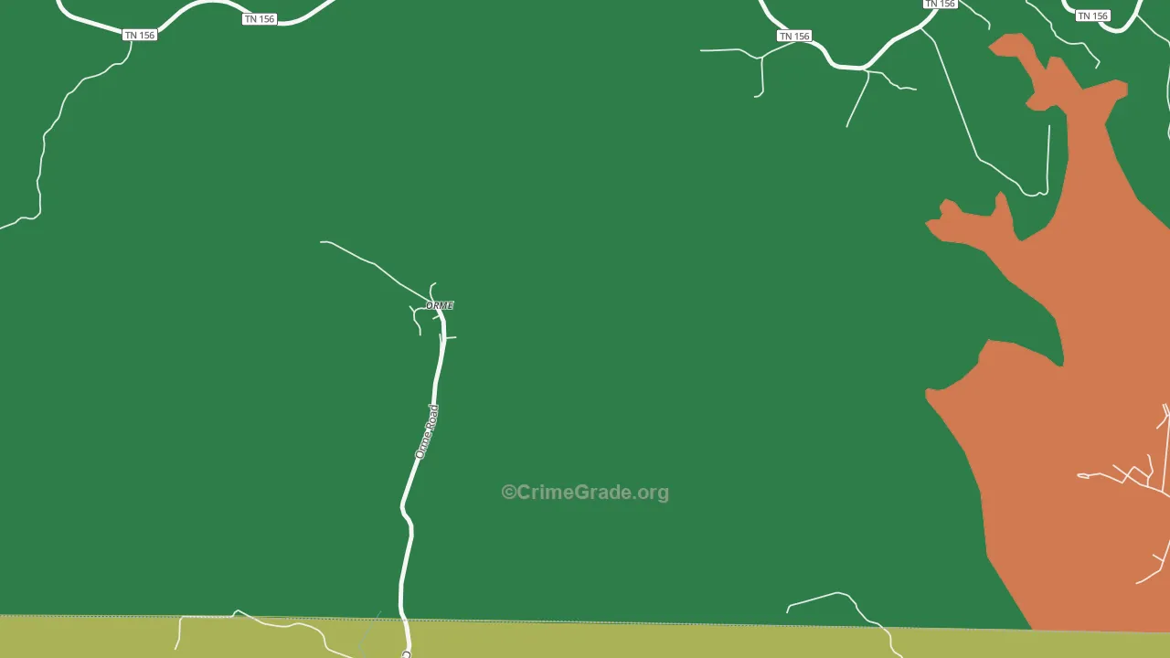 Orme, TN Map of Vandalism Rates