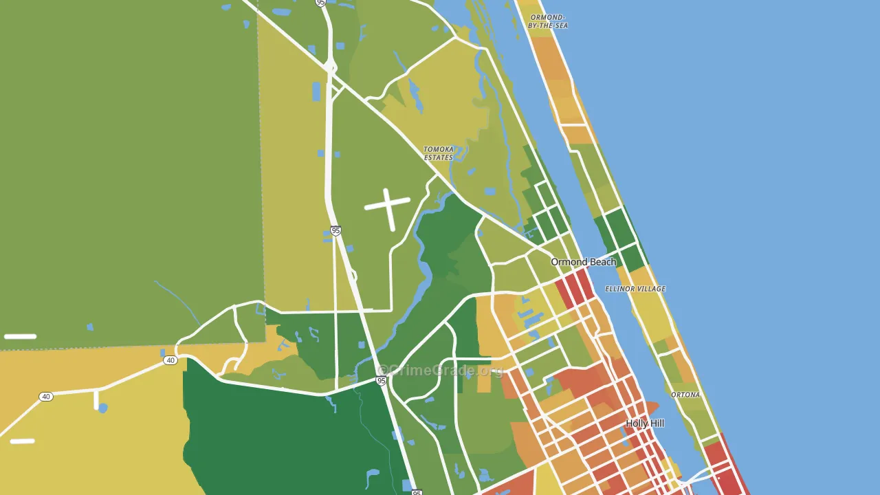 Ormond Beach, FL Map of Vandalism Rates