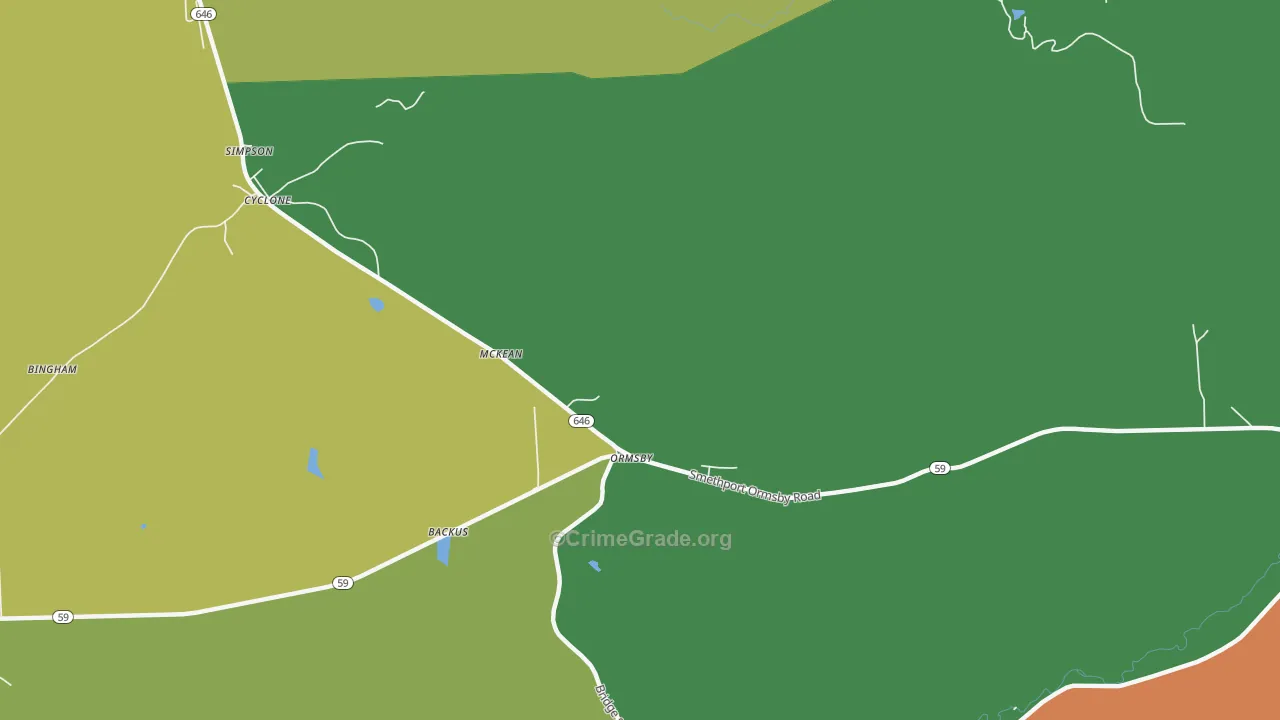 Ormsby, PA Map of Vandalism Rates