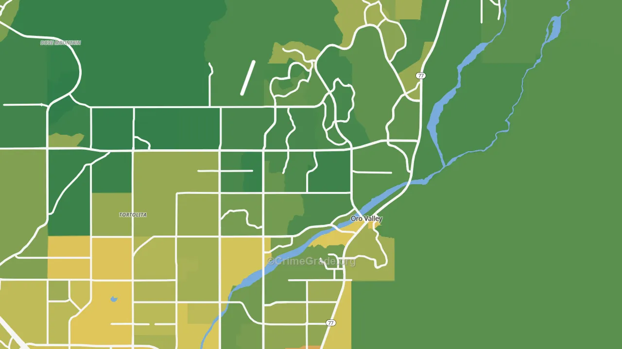 Oro Valley, AZ Map of Vandalism Rates