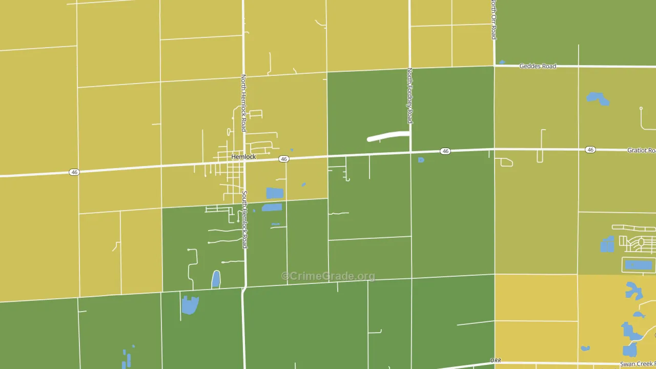 Orr, MI Map of Vandalism Rates