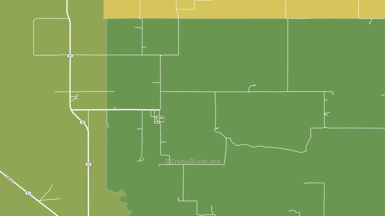 Orr, OK Map of Vandalism Rates