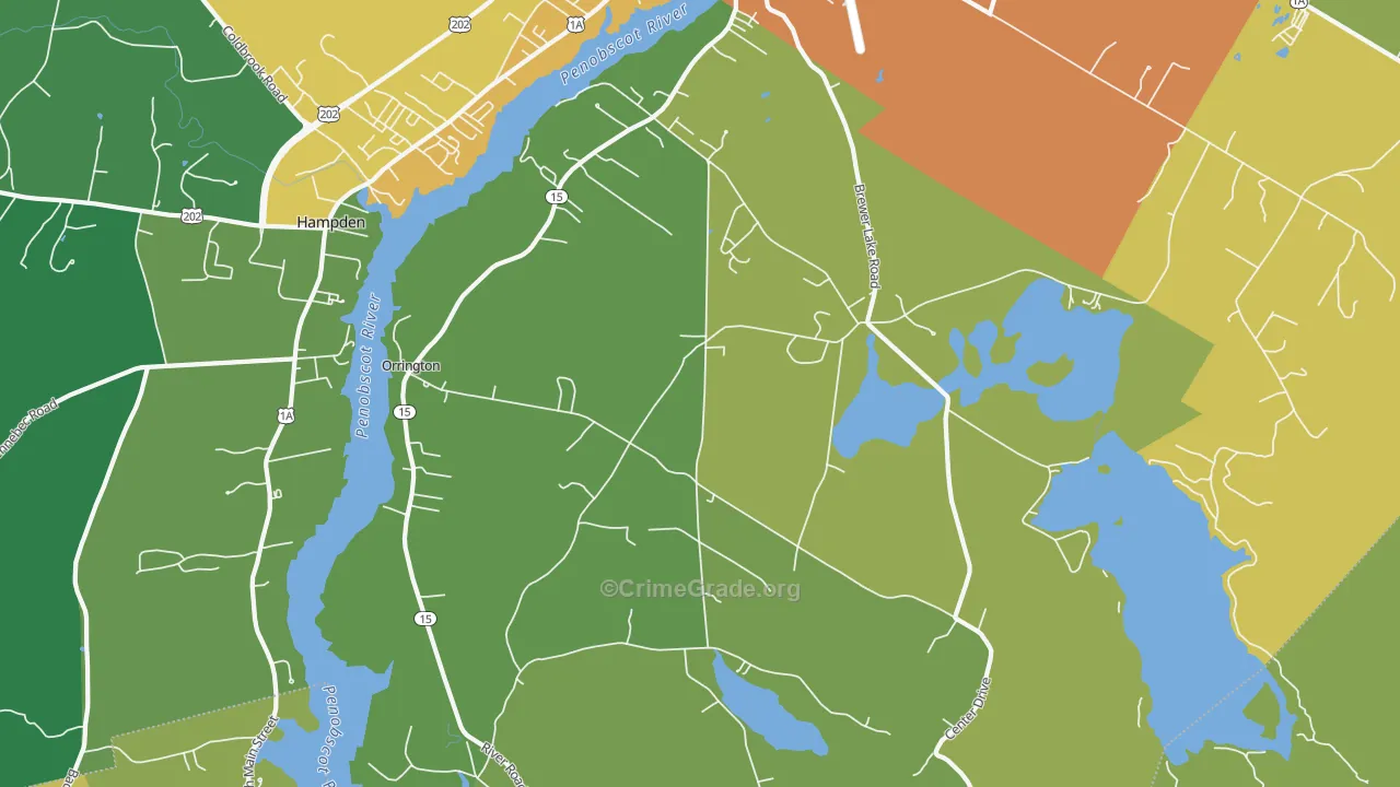 Orrington, ME Map of Vandalism Rates
