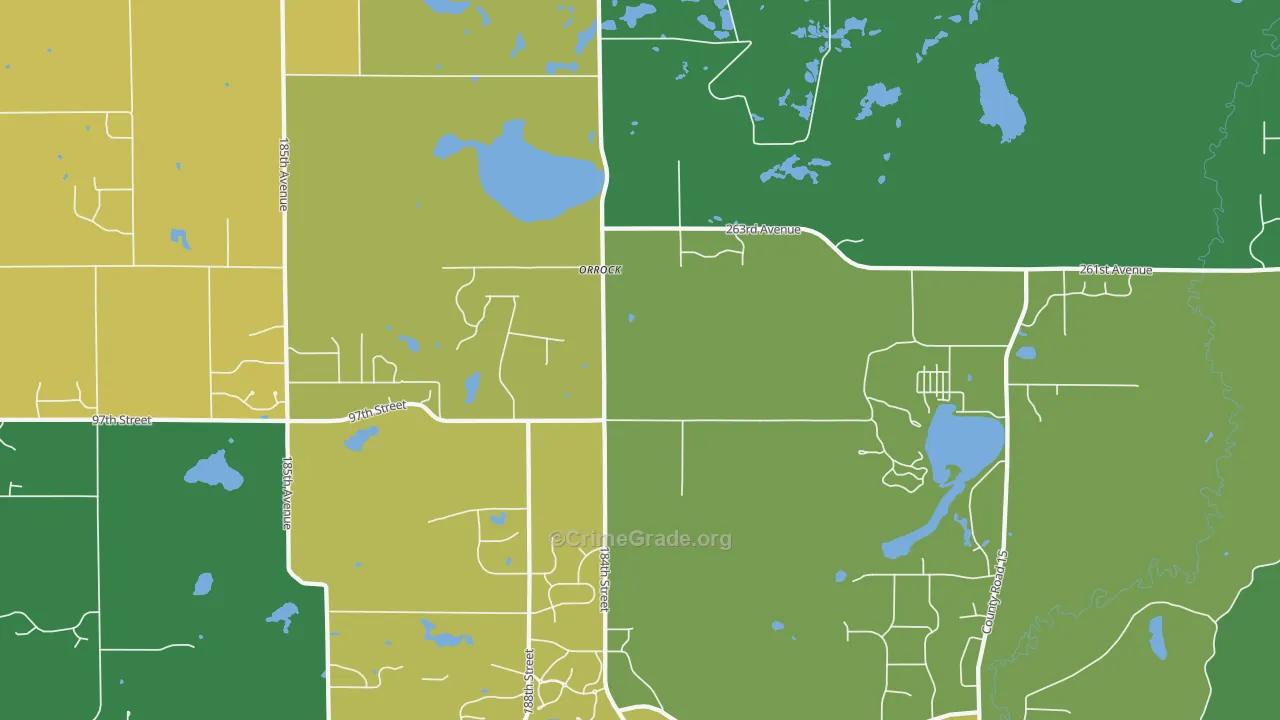 Orrock, MN Map of Vandalism Rates