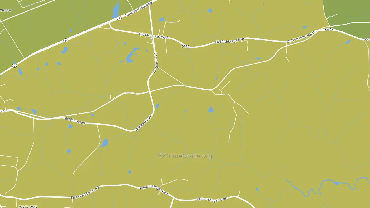 Orrs, SC Map of Vandalism Rates