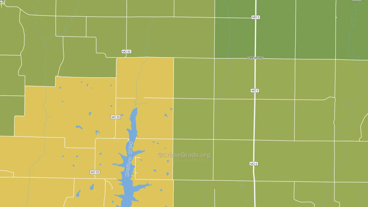 Orrsburg, MO Map of Vandalism Rates