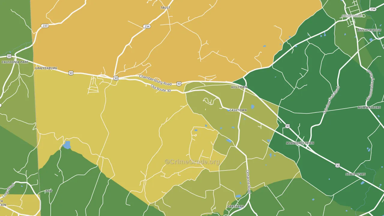Orrtanna, PA Map of Vandalism Rates