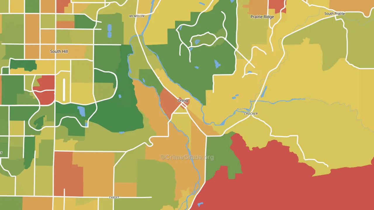 Orting, WA Map of Vandalism Rates
