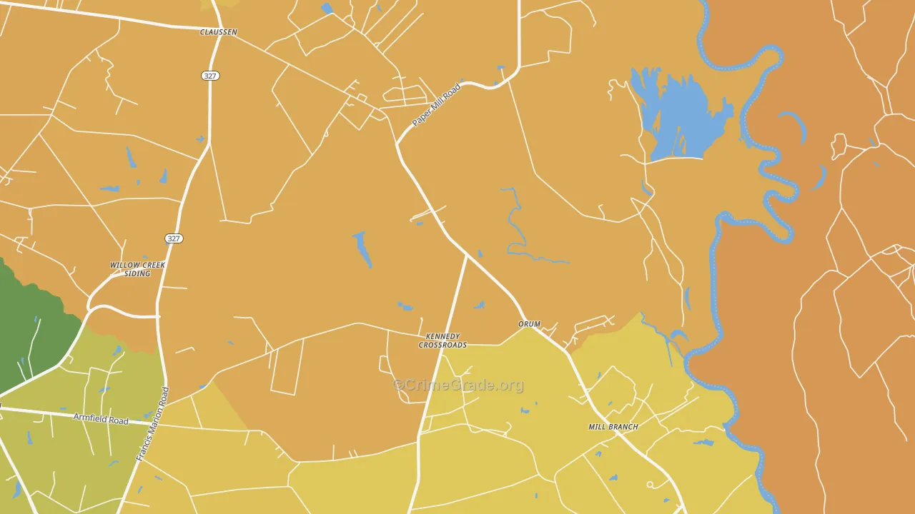 Orum, SC Map of Vandalism Rates