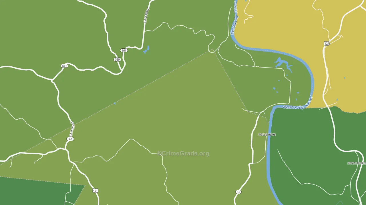 Orville, KY Map of Vandalism Rates