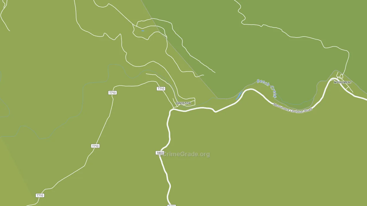 Orviston, PA Map of Vandalism Rates