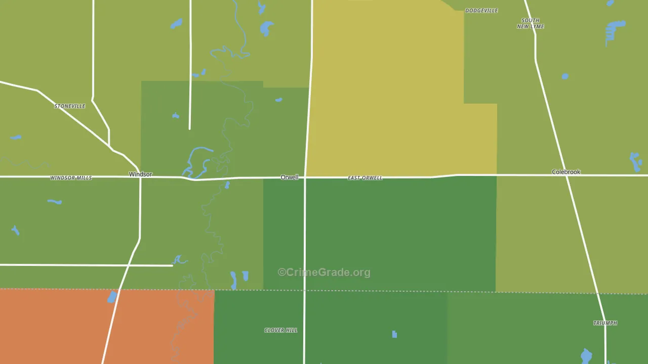 Orwell, OH Map of Vandalism Rates
