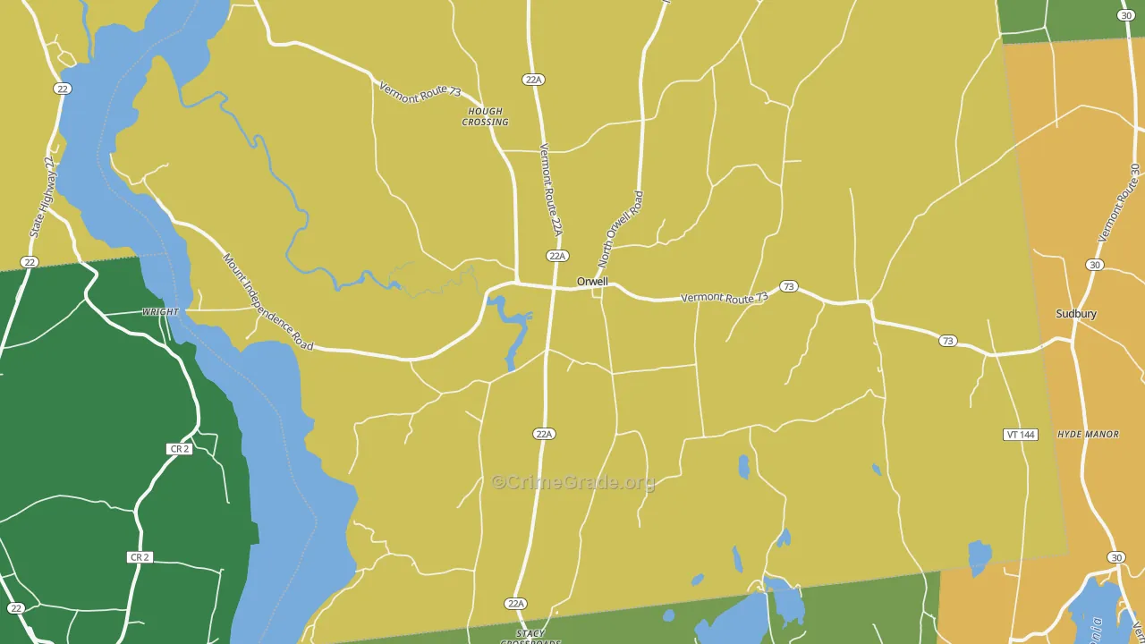 Orwell, VT Map of Vandalism Rates